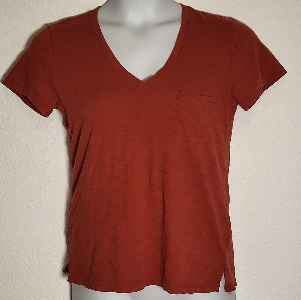 Madewell Women's V-Neck Rust Top